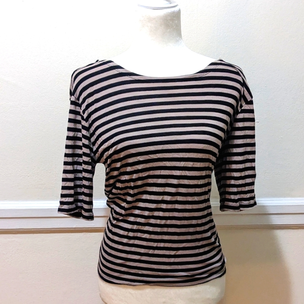 Stylish & Soft Striped Flowy Top, British Designer Style